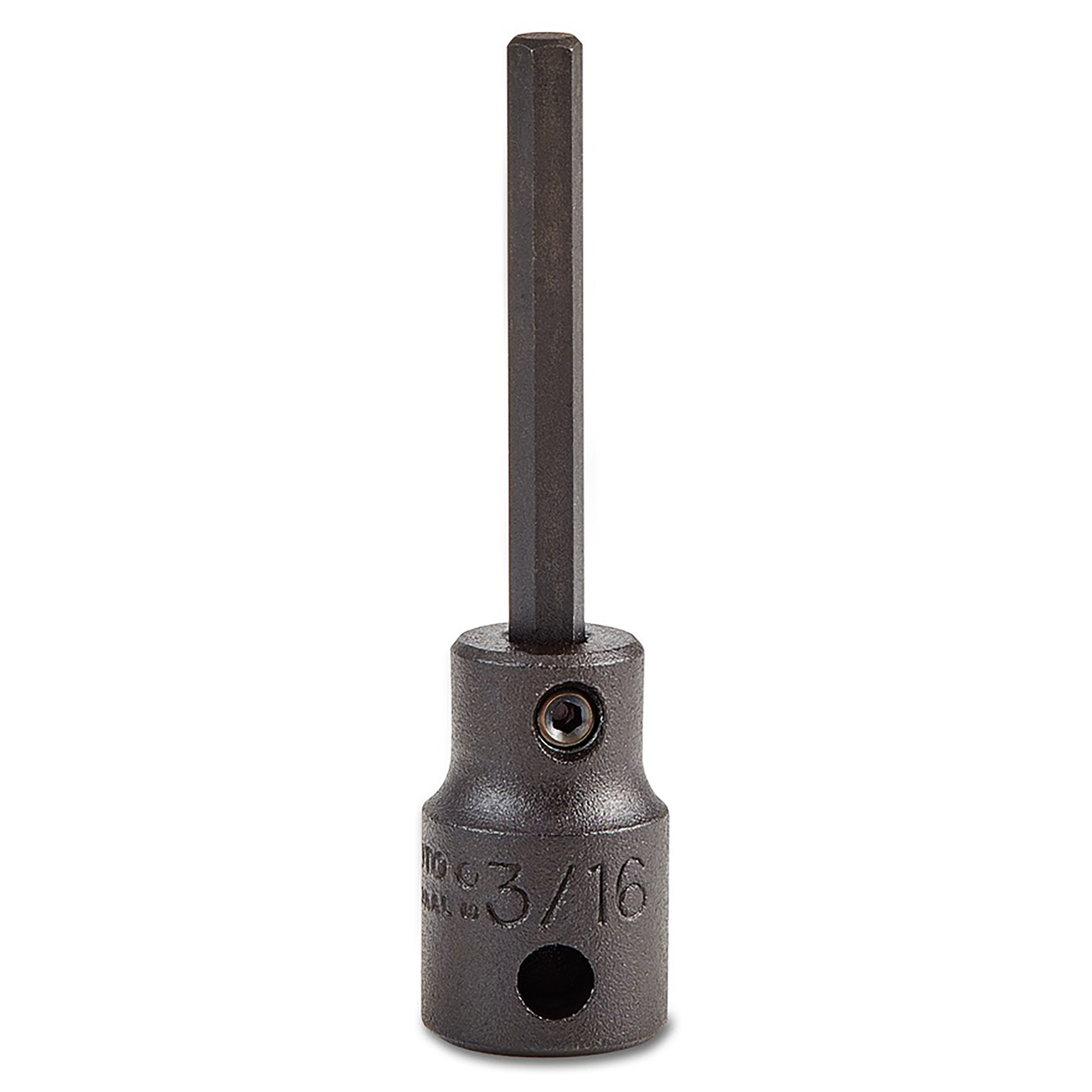Proto 3/8in. Drive, 3/16in. SAE Hex Bit Impact Socket, Black Oxide, Model# J72903/16